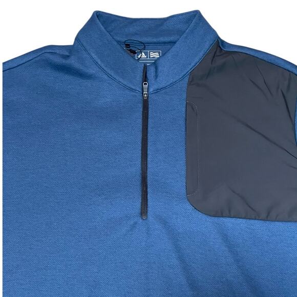 Adidas NEW Size XL Golf Mens Club Performance 1/2 Zip Sweater Mineral Blue Warm - Picture 5 of 10